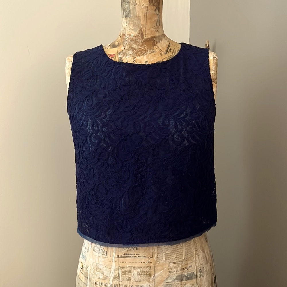 Rachel Roy blue lace blouse